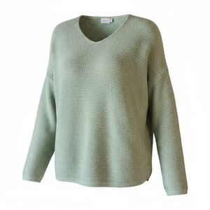 Women’s ALPS V-Neck Pullover Light Sweater – Size Large Sage Green Cottage Core